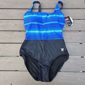 TYR Durafast Elite Women TRAMONTO Scoop Neck Controlfit, Blue, 1 Pc SZ. 22 NEW